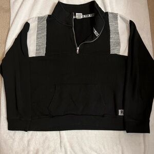 Victoria's Secret Black and Gray Half Zip Sweater